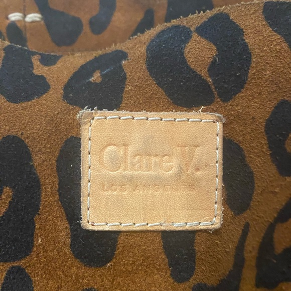Clare V. Simple Tote in Leopard Suede (Cognac Pablo Cat) - Picture 8 of 11